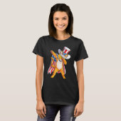 Meowica Dabbing Kat Oom Sam 4 juli T-shirt (Voorkant volledig)
