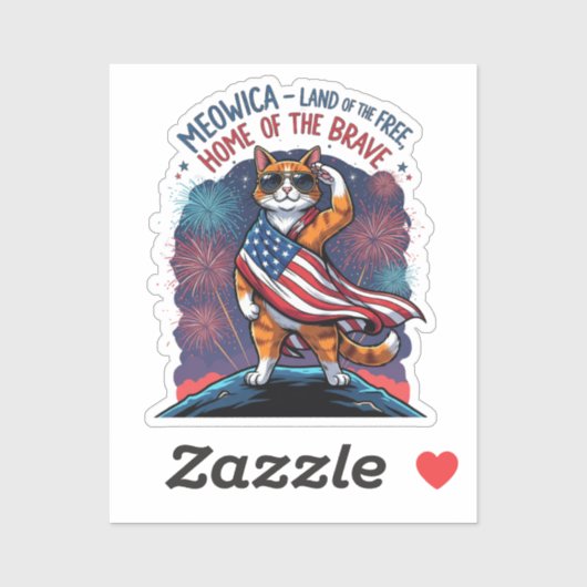 Meowica, het land van de vrije kat sticker (Vel)