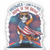 Meowica, het land van de vrije kat sticker (Voorkant)