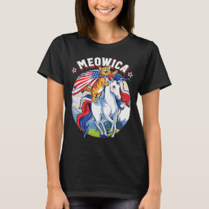 Meowica Kat Eenhoorn 4 Juli T-shirt