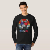  meowica kat merica schattig 4th van juli amerika t-shirt (Voorkant volledig)