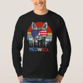  meowica kat merica schattig 4th van juli amerika t-shirt (Voorkant)