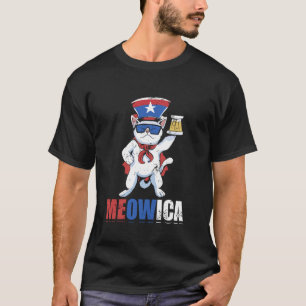Meowica Kat Sterren en Strepen T-shirt