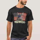 Meowica Kat Vierde 4 juli Patriottische VS Ameri T-shirt (Voorkant)