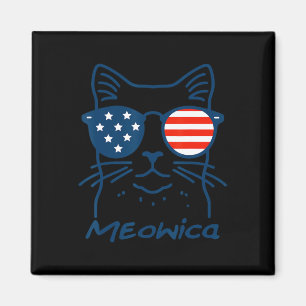 Meowica USA Amerika Kat 4 juli Grappig Patriottisc Magneet