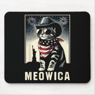 Meowica USA Amerika Kat 4 juli Grappig Patriottisc Muismat
