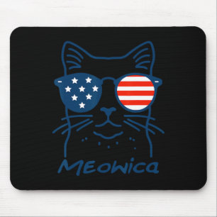 Meowica USA Amerika Kat 4 juli Grappig Patriottisc Muismat