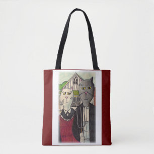 Meowicaans Gotisch Landelijk Cartoon Classic Cat A Tote Bag