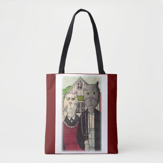 Meowicaans Gotisch Landelijk Cartoon Classic Cat A Tote Bag (Voorkant)