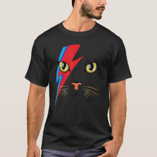 Meowie Bowie Cat Retro Kitty Cat Glam Rock Muziek T-shirt