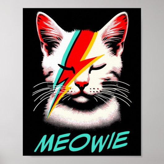 Meowie Cat Rock Concert Band Mannen Kinder Vrouwen Poster (Voorkant)