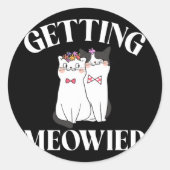 Meowied-bruid krijgen ronde sticker (Voorkant)