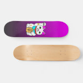 MEOWIES LUCKY CAT MANEKI NEKO FUSCHIA / ZWART SKATEBOARD (Horizontaal)