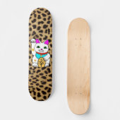 MEOWIES LUCKY CAT MANEKI NEKO LEOPARD SKATEBOARD (Voorkant)
