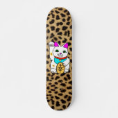 MEOWIES LUCKY CAT MANEKI NEKO LEOPARD SKATEBOARD (Voorkant)
