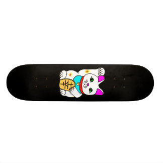 MEOWIES LUCKY CAT MANEKI NEKO ZWART PERSOONLIJK SKATEBOARD