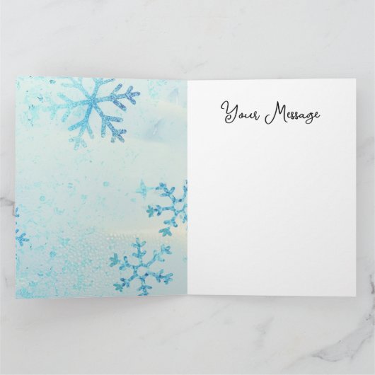 Meowing Stained-Glass Christmas Black Cat Kaart (Binnen)