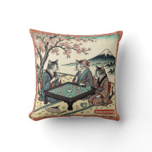 Meowjong Grappige Japanse Ukiyo-e Katten Mahjong W