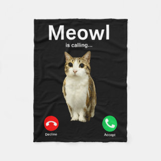Meowl Bellen Kat Uil Vervloekt Internet Grappig Fleece Deken