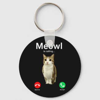 Meowl Bellen Kat Uil Vervloekt Internet Grappig Sleutelhanger