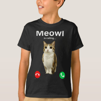 Meowl Bellen Kat Uil Vervloekt Internet Grappig T-shirt