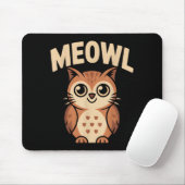 Meowl Cat Owl Hybrid Funny Meme Brain Rot Gen Alph Muismat (Met muis)