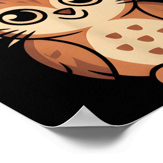 Meowl Cat Owl Hybrid Funny Meme Brain Rot Gen Alph Poster (Hoek)