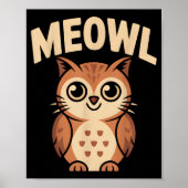Meowl Cat Owl Hybrid Funny Meme Brain Rot Gen Alph Poster (Voorkant)