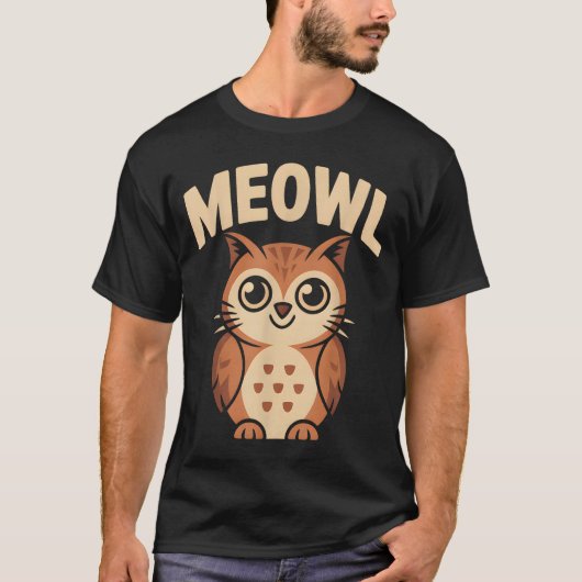 Meowl Cat Owl Hybrid Funny Meme Brain Rot Gen Alph T-shirt (Voorkant)