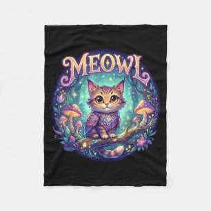 Meowl Kat Uil Meme Hersenrot Kinderen Vervloekt Dw Fleece Deken