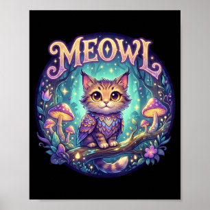 Meowl Kat Uil Meme Hersenrot Kinderen Vervloekt Dw Poster
