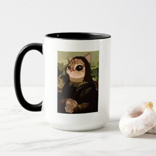 Meowlisa Grappige Mona Lisa Kat Gezicht Mok