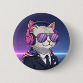Meowllennial Patriot – Gen Z Cat Button (Voorkant)