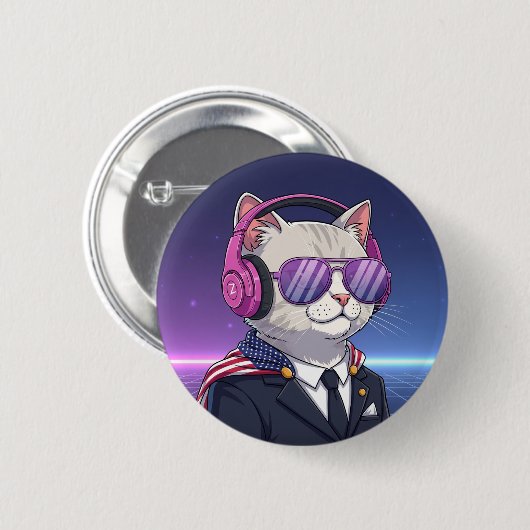 Meowllennial Patriot – Gen Z Cat Button (Voorkant /achterkant)