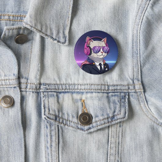 Meowllennial Patriot – Gen Z Cat Button (In situ)