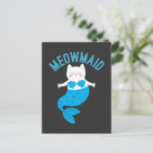 Meowmaid Cute Mermaid Cats Kat Beach Lover Briefkaart (Staand voorkant)