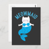 Meowmaid Cute Mermaid Cats Kat Beach Lover Briefkaart (Voorkant / Achterkant)