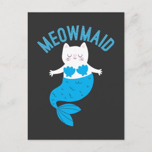 Meowmaid Cute Mermaid Cats Kat Beach Lover Briefkaart
