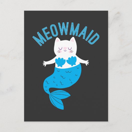 Meowmaid Cute Mermaid Cats Kat Beach Lover Briefkaart (Voorkant)