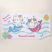Meowmaids Mermaid Cats Fun in the Sun Mercats Strandlaken (Voorkant)