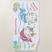 Meowmaids Mermaid Cats Fun in the Sun Mercats Strandlaken (Voorkant)