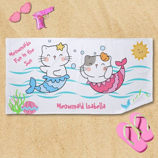 Meowmaids Mermaid Cats Fun in the Sun Mercats Strandlaken