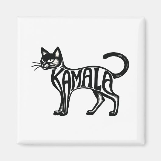 Meowmala Kamala Kinderloze Cat Lady Harris Magneet (Voorkant)