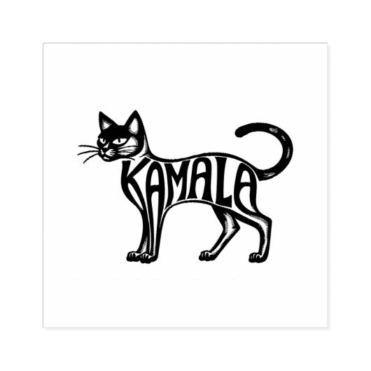 Meowmala Kamala Kinderloze Cat Lady Harris Rubberstempel (Afrduk)