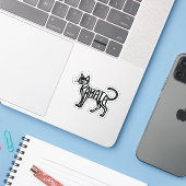 Meowmala Kamala Kinderloze Cat Lady Harris Sticker (Laptop met iPhone)