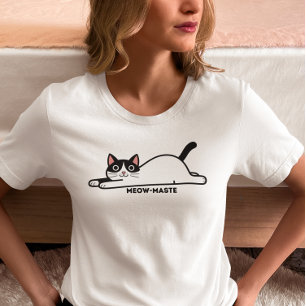 Meowmaste Cat – Grappige, op yoga geïnspireerde Sc T-shirt