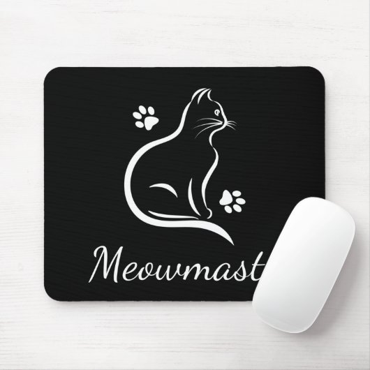 Meowmaste Cat Yoga Mousepad Black Muismat (Met muis)