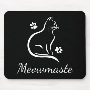 Meowmaste Cat Yoga Mousepad Black Muismat