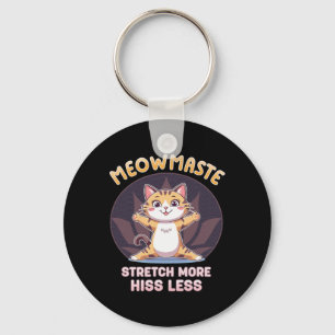 Meowmaste Kattenyoga Rekken Meer Sissen Minder Sleutelhanger