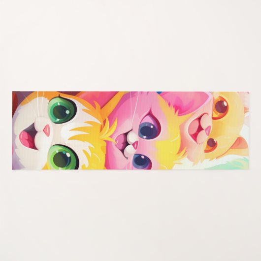 Meowmaste - Leuke kittens anime stijl Yogamat (Voorkant (horizontaal))